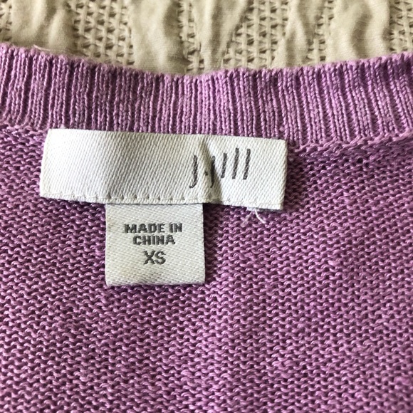 J Jill Linen Blend Open Cardigan - lavender XS - Picture 5 of 9